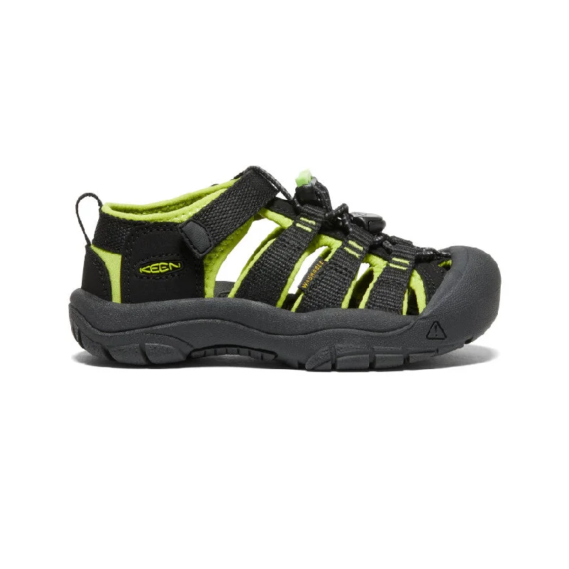 Men's sandals with a contrast stitching detailLittle Kids' Newport H2  |  Black/Lime Green