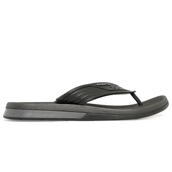 Men's leather sandals with an adjustable strapOceania Wakesurf Sandals - Black/Grey