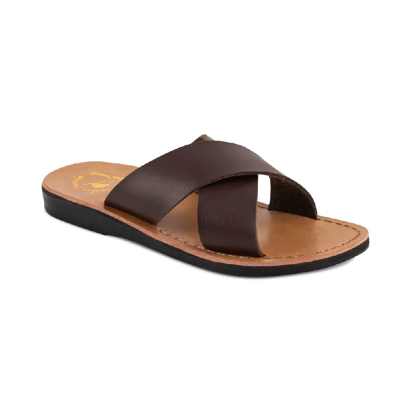 Men's sandals with a cushioned footbedElan Vegan - Leather Alternative Sandal | Brown