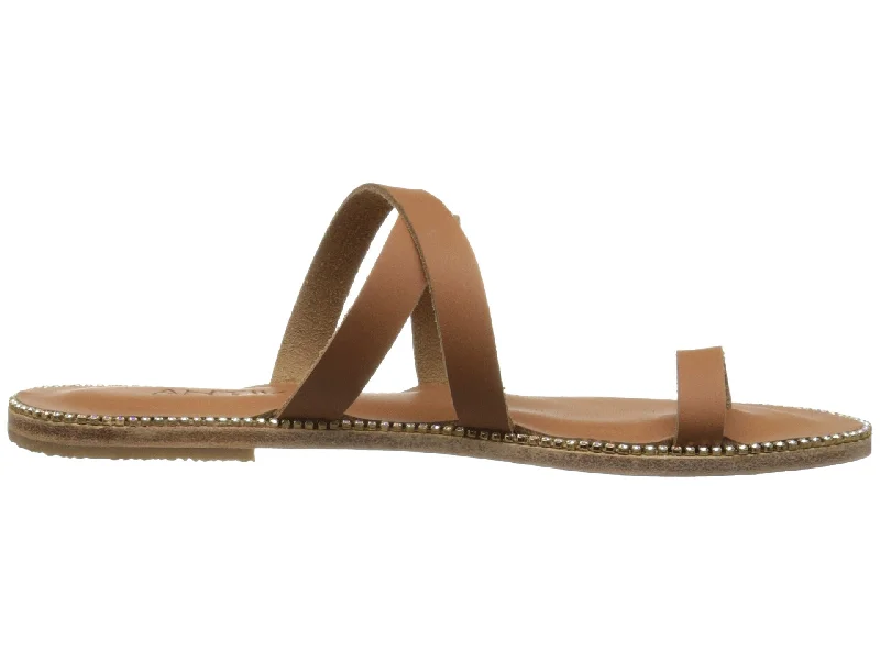 Men's sandals with a wide strap for supportSunset Blvd - Leather Toe Loop With Swarovski crystals | Tan