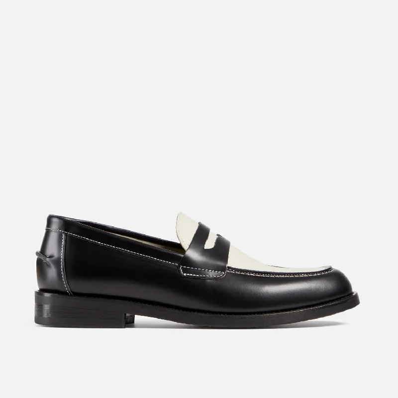 Wilde Black + White Penny Loafer - Men's