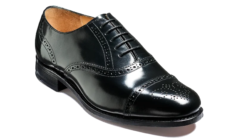 Men's Oxfords with a lace - up closure and a narrow fitGatwick - Black Hi-Shine