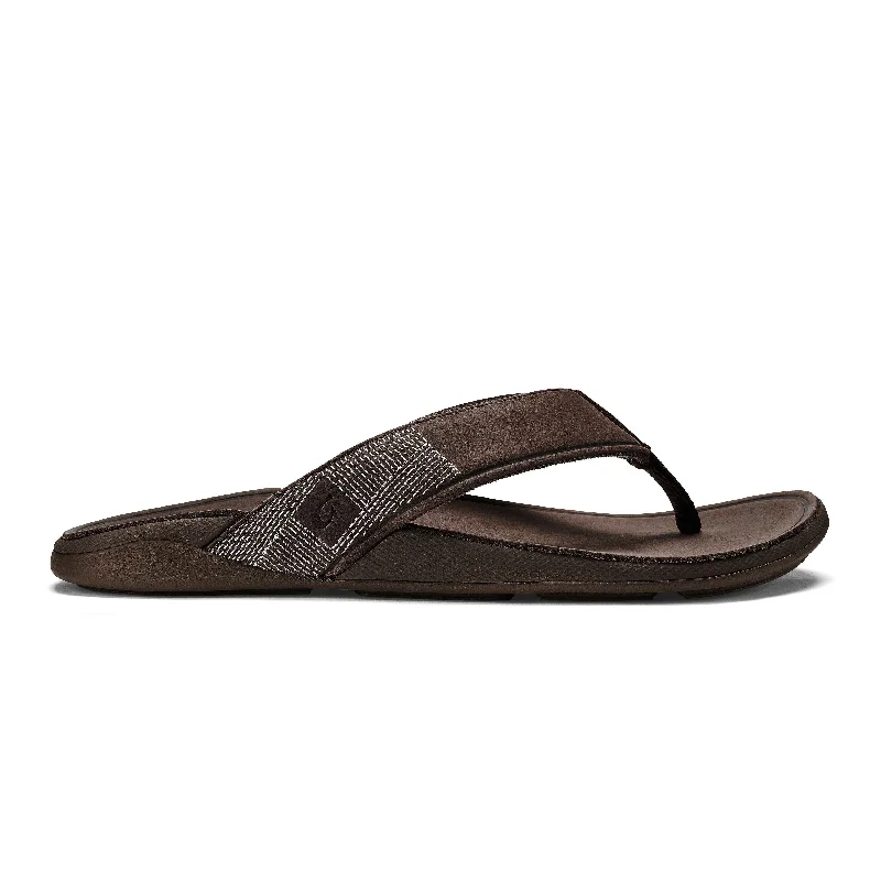 Men's sandals with a buckle closureTuahine - Dark Wood