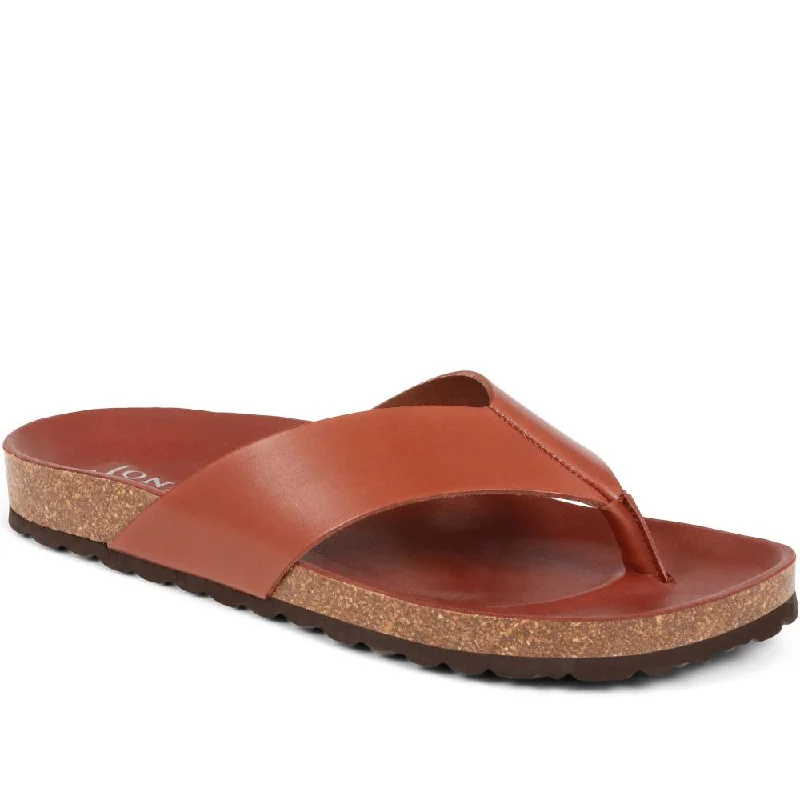 Men's sandals with a toe post designWood Lane Leather Toe Posts - WOODLANE / 323 927