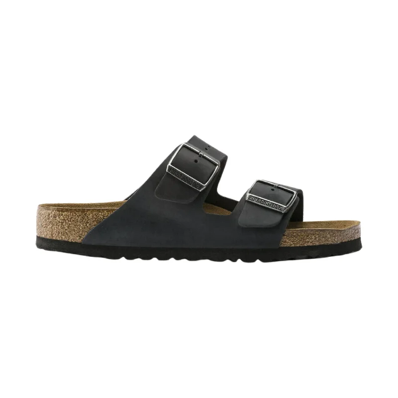 Men's sandals with a leather lining for comfortBrikenstock Arizona Soft Footbed Sandal - Oiled Leather Black