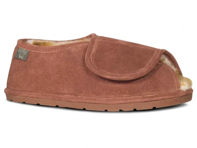 Men's sandals with a wide strap for supportCloud Nine Sheepskin - Medical Wrap with Back