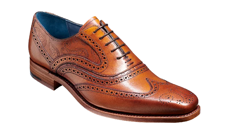 Men's Oxford shoes with a decorative inlay on the toeMcClean - Antique Rosewood Paisley