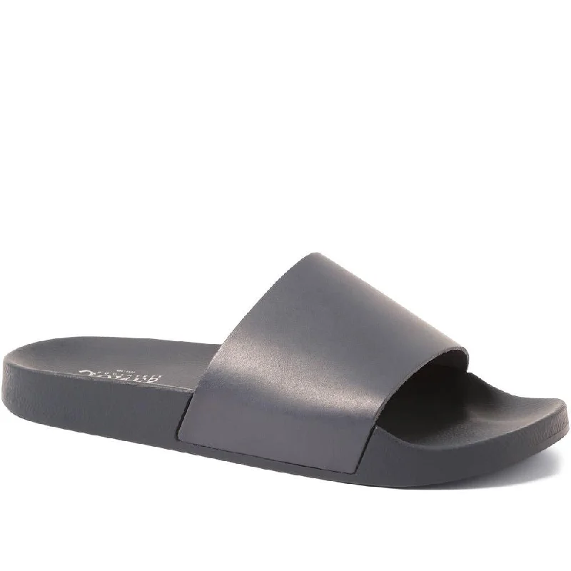 Men's sandals with a wide strap for supportLeather Sliders - WINDERMERE / 323 929