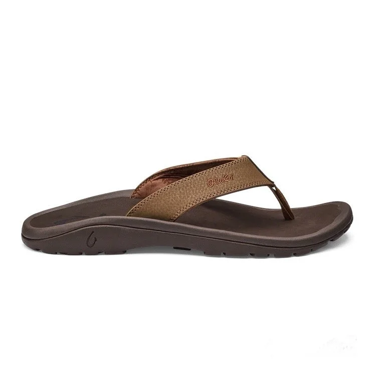 Men's sandals with a removable insole for cleaningMen's Ohana Flip Flop Sandals-Tan/Dark Java