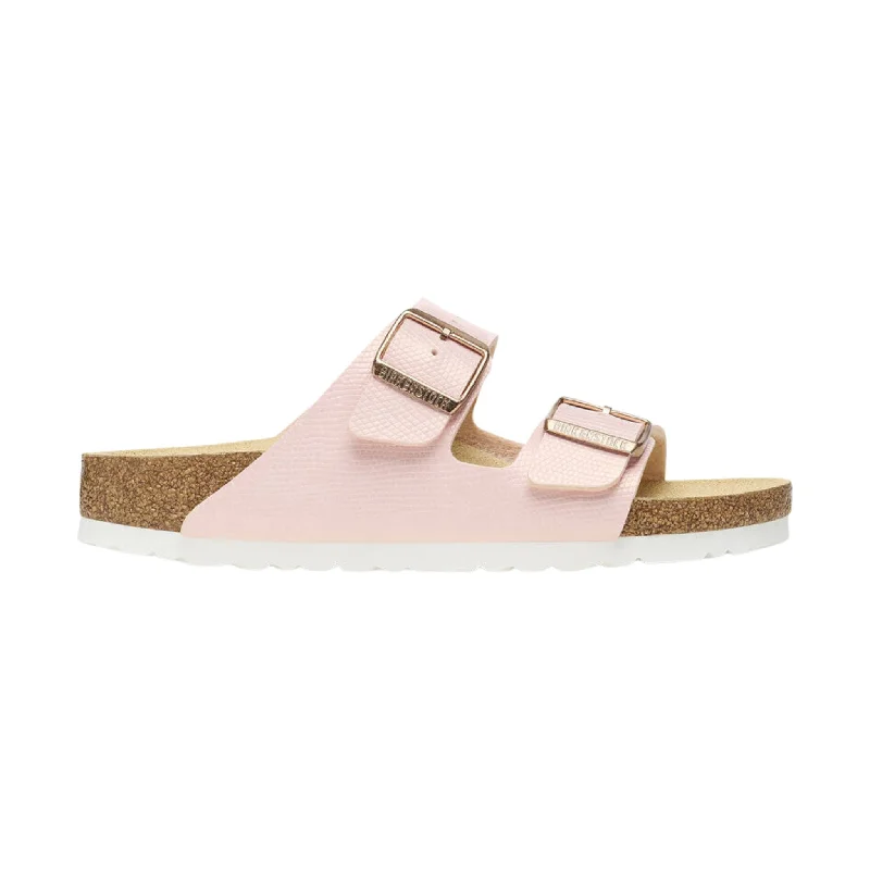 Men's sandals with a leather lining for comfortBirkenstock Arizona Birko Flor Embossed Sandal - Shiny Light Rose