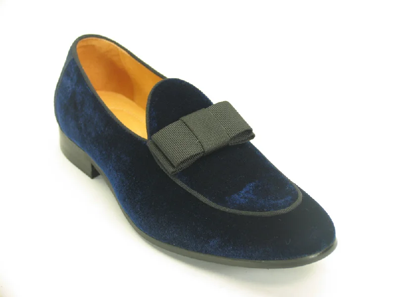 Carrucci KS525-102V Velvet Prom Loafer - Navy