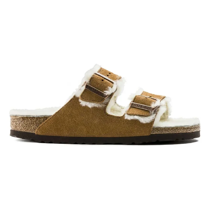 Men's sandals with a leather lining for comfortBirkenstock Men's Arizona Shearling Mink Suede