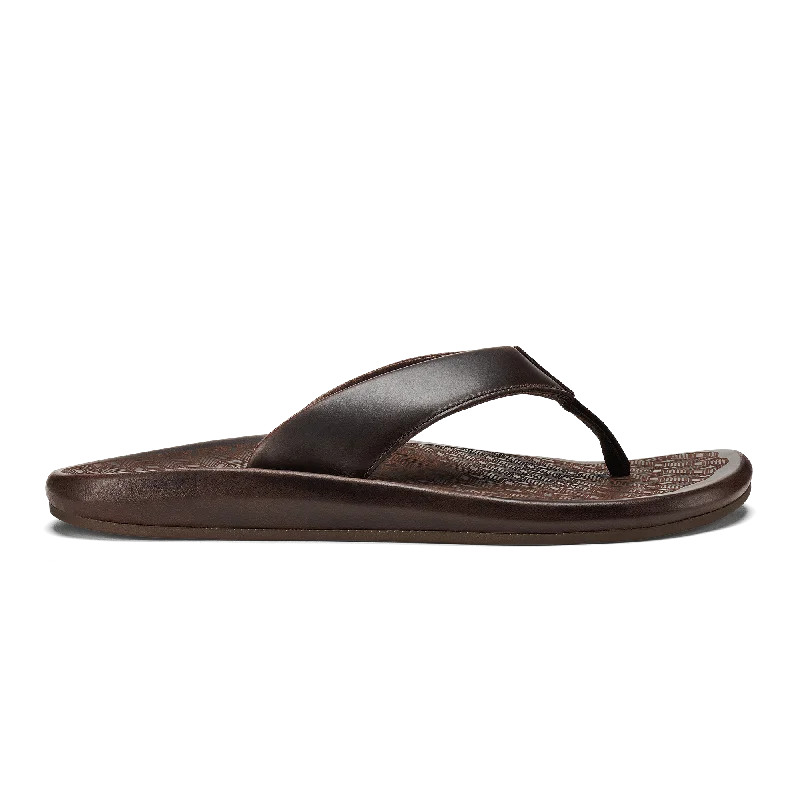 Men's sandals with a leather lining for comfort‘Ilikai - Dark Wood