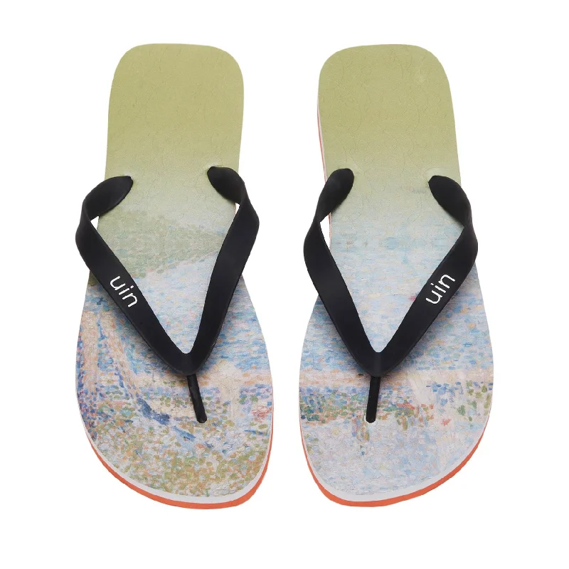 Men's sandals with a durable outer soleGeorges Seurat The Seine seen from La Grande Jatte Blanes Men