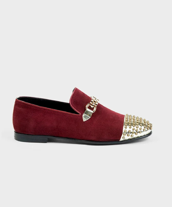 Studded and Embroidered Loafers