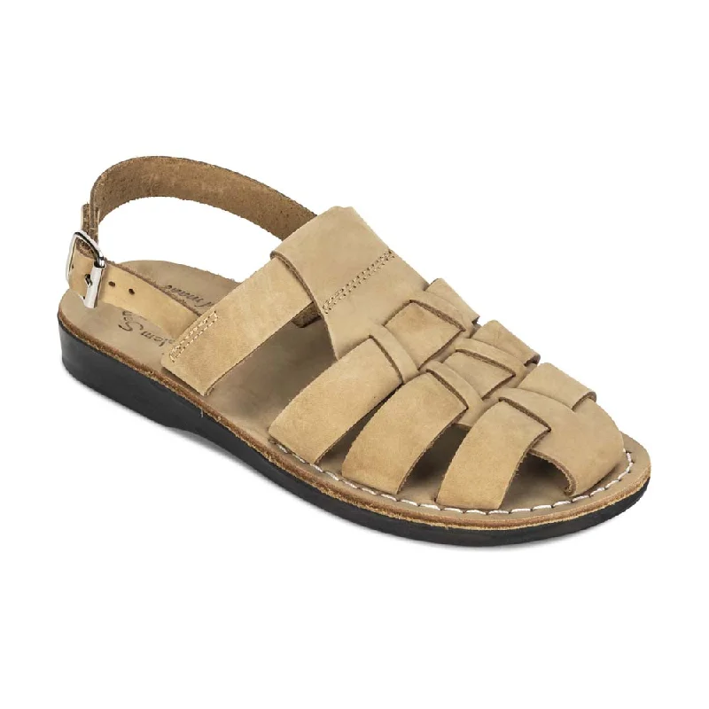 Men's sandals with a shock - absorbing insoleMichael - Slingback Leather Fisherman Sandal | Yellow Nubuck