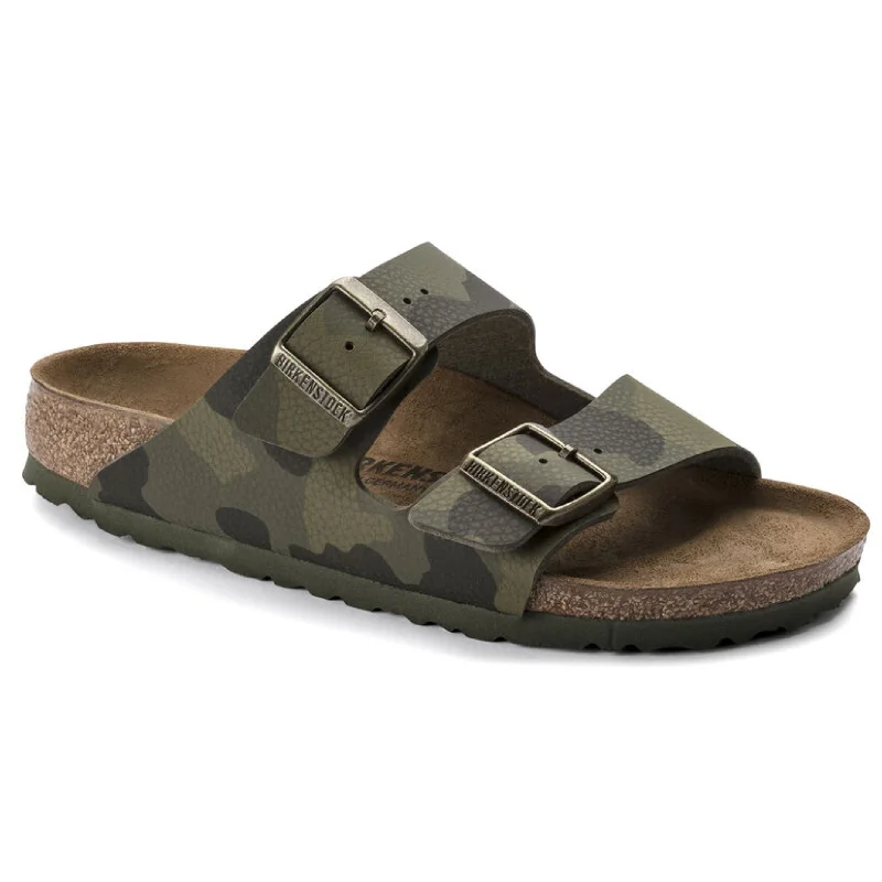 Men's sandals with a leather lining for comfortArizona Soft Footbed Birko-Flor Sandal (Desert Soil Camo Green)