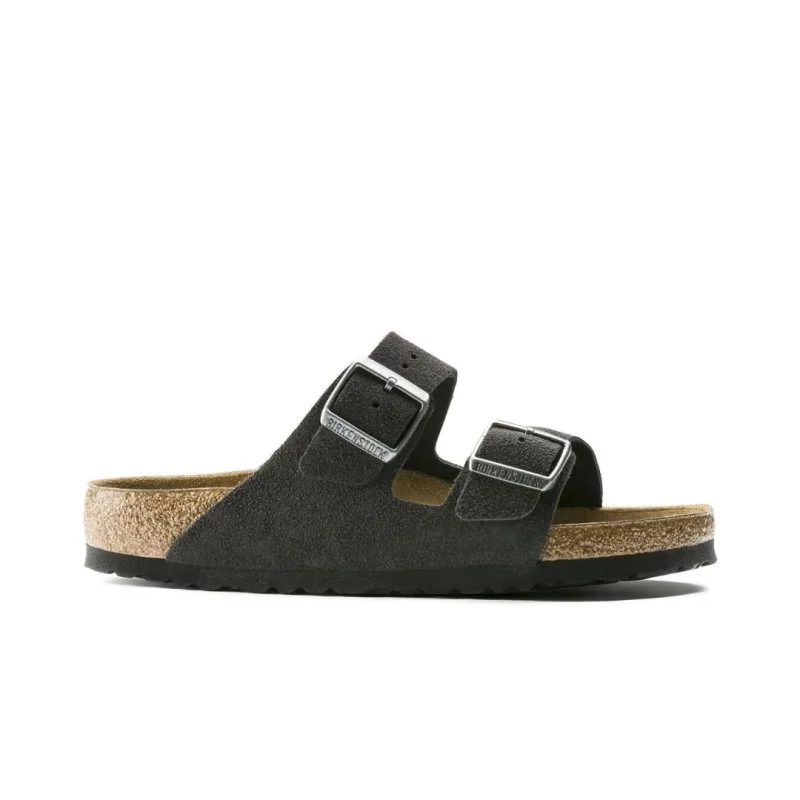 Men's sandals with a perforated leather upper for ventilationBirkenstock Arizona Soft Footbed - Velvet Gray Suede