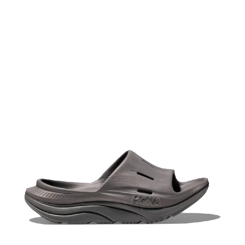 Men's leather sandals with an adjustable strapHoka Ora Recovery Slide 3 Sandal in Grey