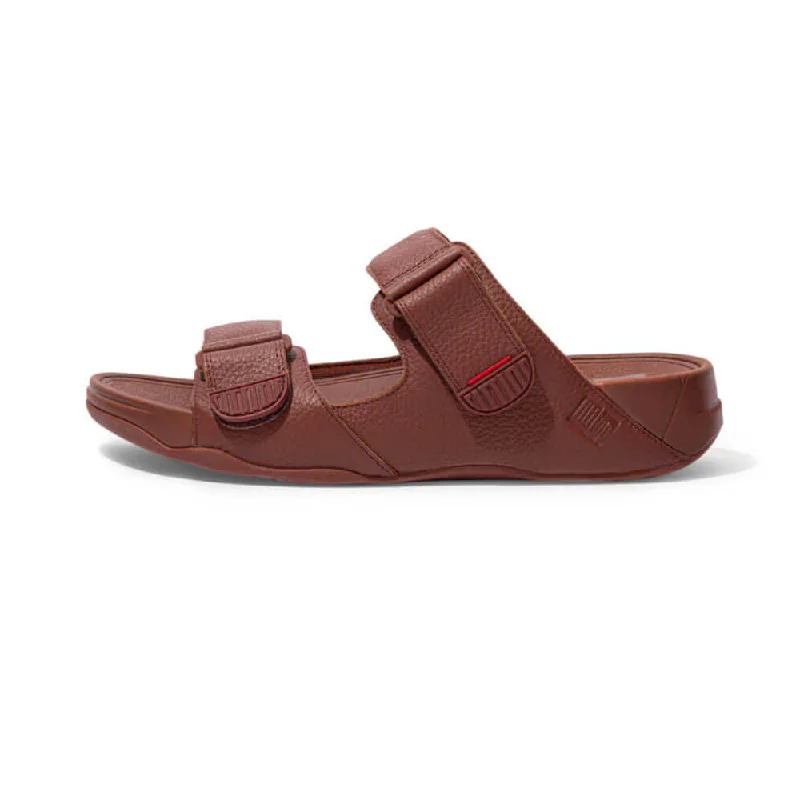 Men's sandals with a buckle closureFitFlop Men's Gogh Moc Slide Sandals - Red Brown