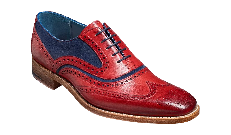 Men's Oxford shoes with a shock - absorbing insole and a leather liningMcclean - Red Hand Painted / Navy Suede