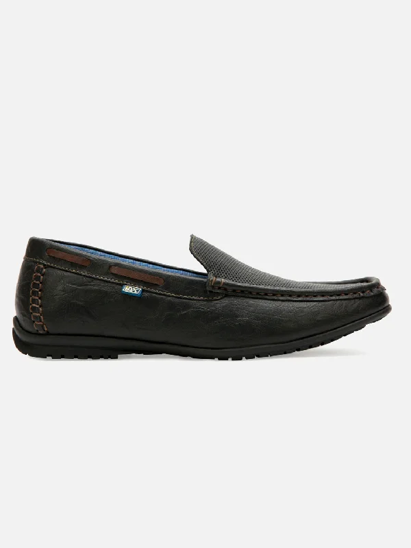 Men's Charcoal Black Moc Toe Casual Loafer (IX1014)