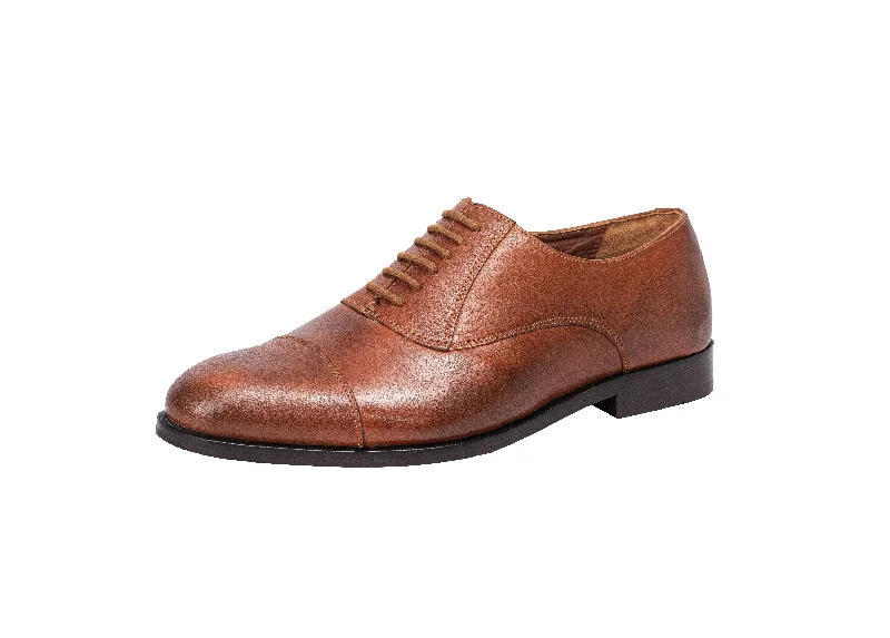 Men's Oxford shoes with a shock - absorbing insole and a leather liningLondon - Calfi Crust - Vintage Tan