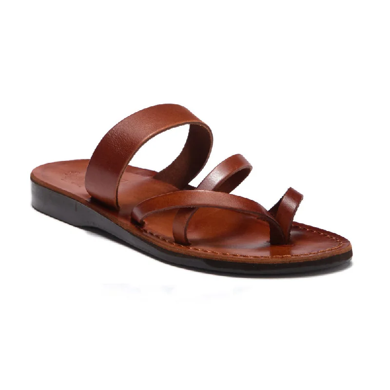 Men's sandals with a durable outer soleExodus - Leather Strappy Sandal | Honey