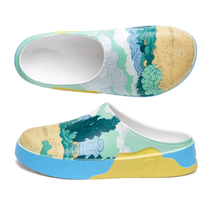 Men's sandals with a contrast stitching detailVan Gogh Wheatfield with Cypresses Tenerife Men