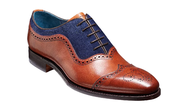 Men's Oxfords in a dark burgundy leather for a unique styleNicholas - Antique Rosewood / Navy Suede