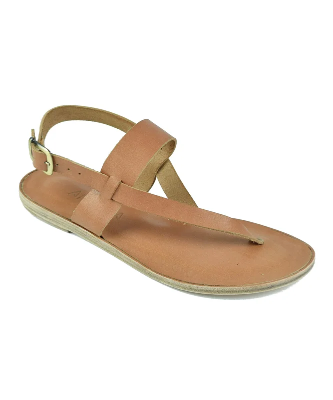 Men's sandals with a decorative buckle or charmPacific HWY - Soft Leather Thong Sandal | Tan