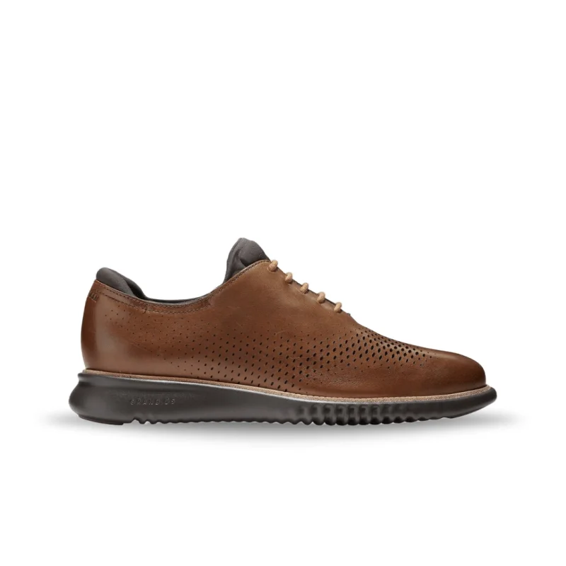 Men's Oxford shoes with a padded insole for all - day comfortCole Haan Men's 2.Zerogrand Lined Laser Wingtip C25351 - British Tan/Java