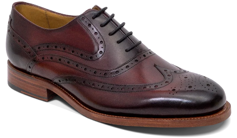 Men's leather Oxford shoes with a plain toeLiffey - Hand Brushed Burgundy