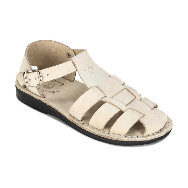 Men's sandals with a flexible sole for easy movementDaniel - Leather Fisherman Sport Sandal | White Nubuck