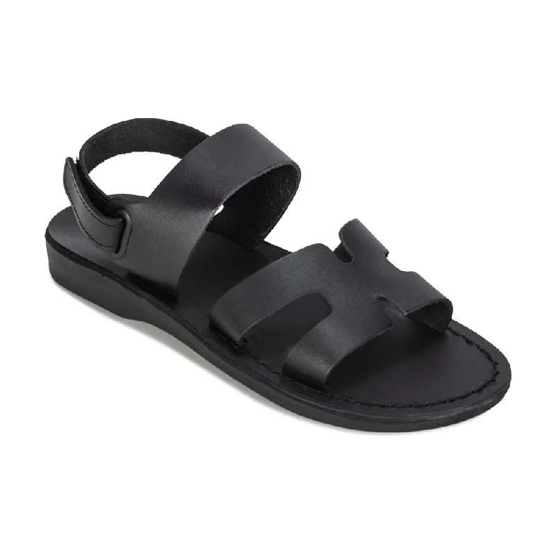 Men's sandals with a buckle closureAnne - Leather Slingback Flat Sandal | Black