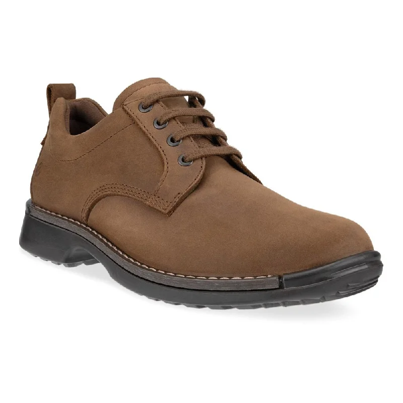 Men's Oxfords with a low - heeled design and a square toeEcco Men's Fusion Plain Toe - Cocoa Brown