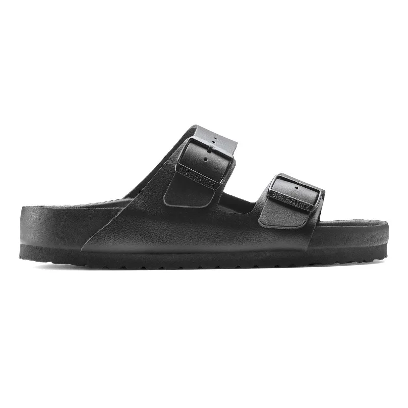 Men's sandals with a perforated leather upper for ventilationBirkenstock Men's Arizona Exquisite Black Leather