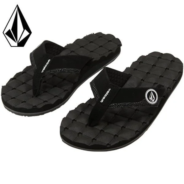 Men's sandals with a leather lining for comfortVolcom Recliner Men's Sandal - Black White