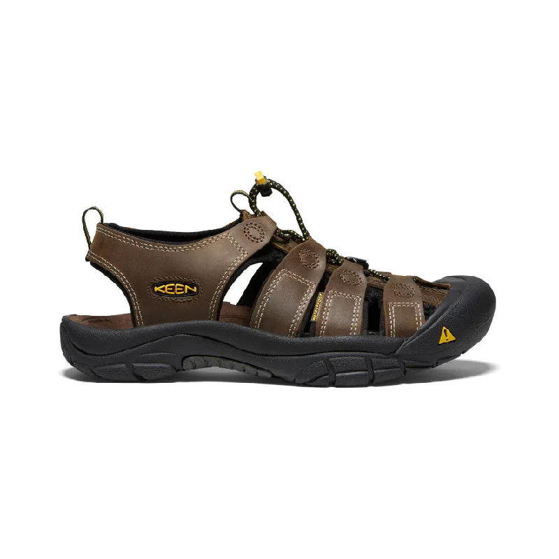 Men's sandals with a rubber sole for tractionMen's Newport Leather Sandal Wide  |  Bison