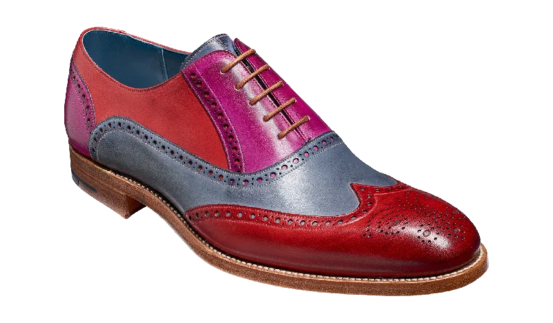 Men's Oxfords with a cap - toe design and a rubber heelValiant Multi - Red / Grey / Purple Hand Painted